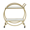 Round Brass and Marble Drinks Trolley