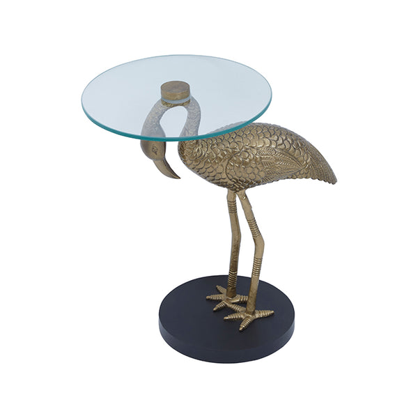 Pelican Glass Top Side Table