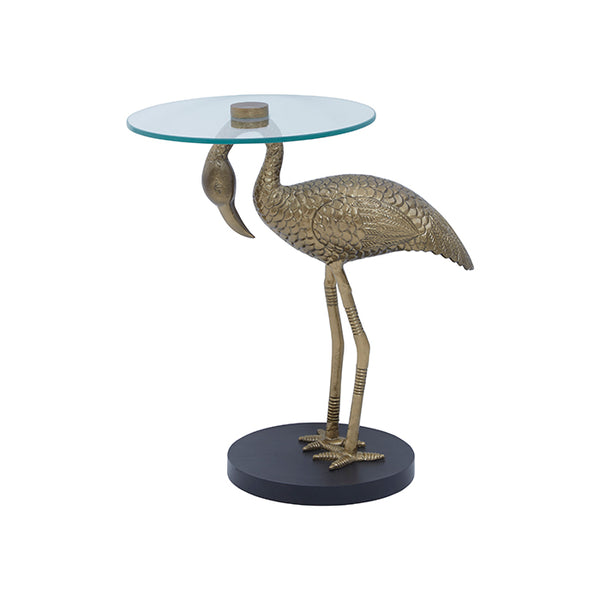 Pelican Glass Top Side Table