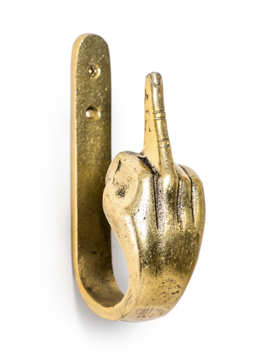 Up Yours Brass Coat Hook