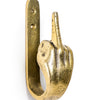 Up Yours Brass Coat Hook