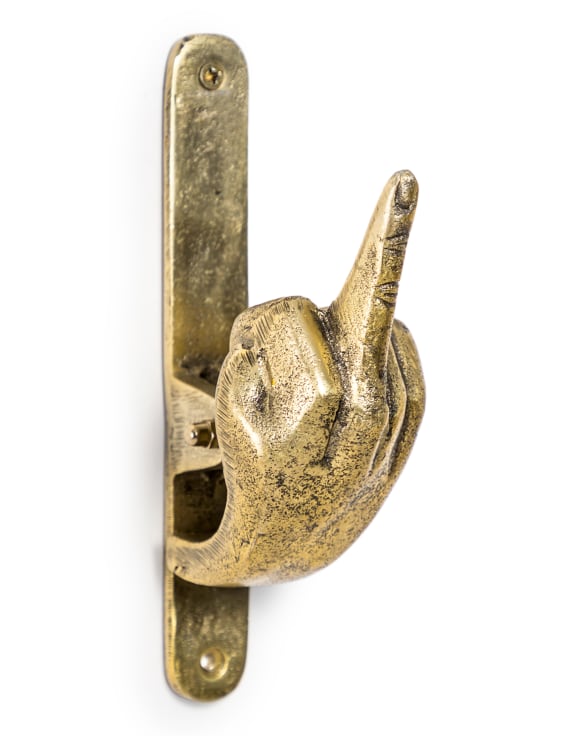 Up Yours Brass Door Knocker Image