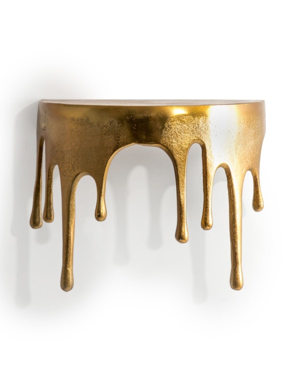 Dripping Deep Gold Floating Shelf