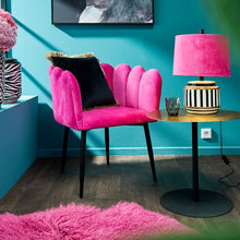 Load image into Gallery viewer, Maeve – Black and White Striped Table Lamp with Pink Shade