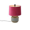 Maeve – Black and White Striped Table Lamp with Pink Shade