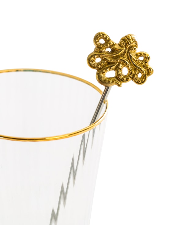 Gold Octopus Drink Stirrers | Set of 4