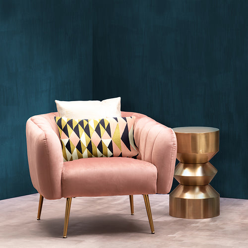 Loren Pink Velvet Armchair