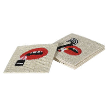 Load image into Gallery viewer, Beaded Hot Lips Drink Coasters | Set of 4