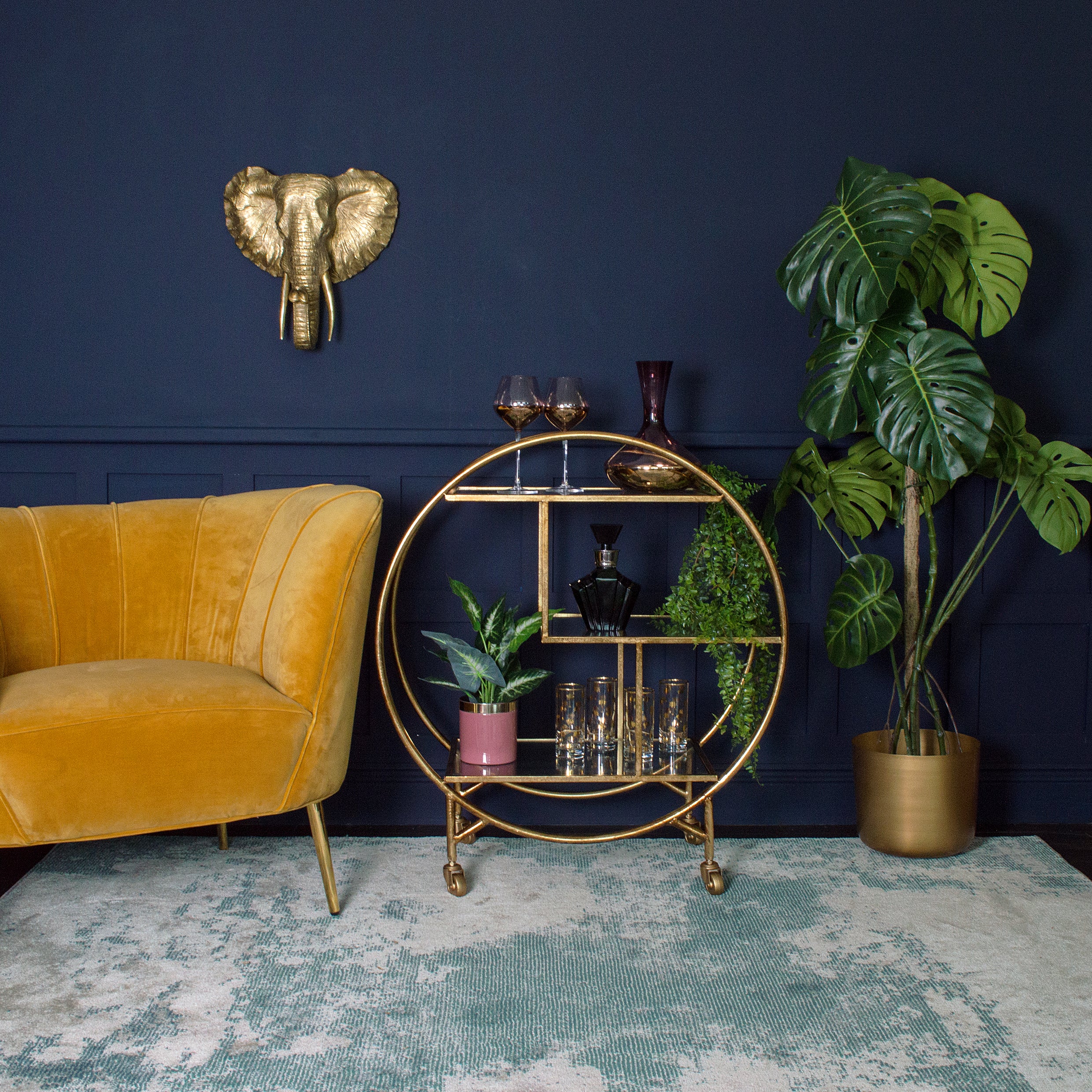 The Curvarella Turmeric Velvet Chair
