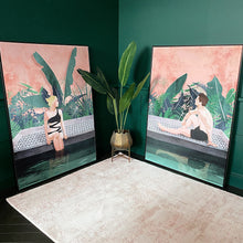 Load image into Gallery viewer, Miami Poolside Pink &amp; Green Large Framed Art