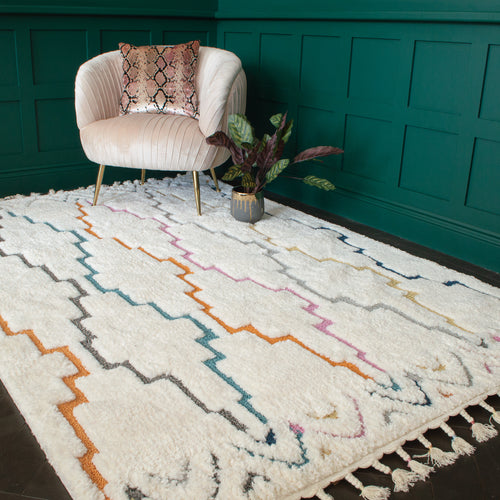 Sumptuously Soft Colourful Berber Style Rug