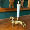 Dexter - Brass Dachshund Candle Holder