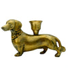 Dexter - Brass Dachshund Candle Holder