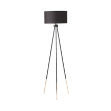 Load image into Gallery viewer, Maxwell Black and Gold Tripod Floor Lamp