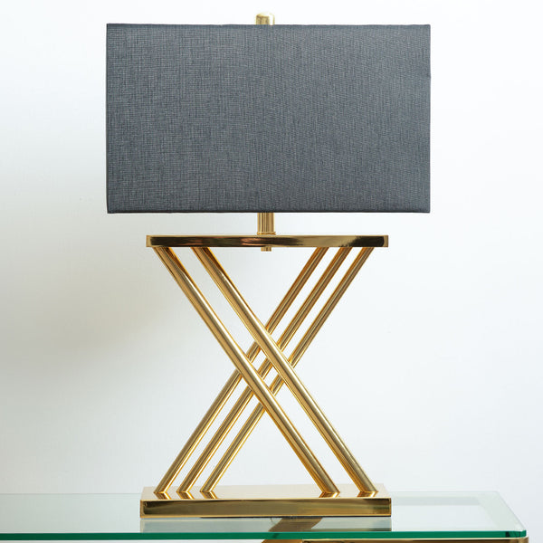 Ruma Gold Table Lamp | Black Shade