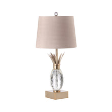 Load image into Gallery viewer, Pineapple Table Lamp with Pink Shade