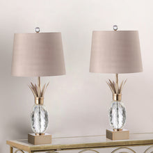 Load image into Gallery viewer, Pineapple Table Lamp with Pink Shade