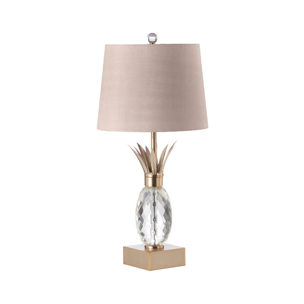 Pineapple Table Lamp with Pink Shade