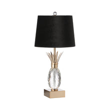 Load image into Gallery viewer, Pineapple Table Lamp with Black Velvet shade