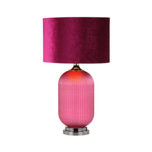 Load image into Gallery viewer, Plum Glass Table Lamp | Velvet Plum Shade