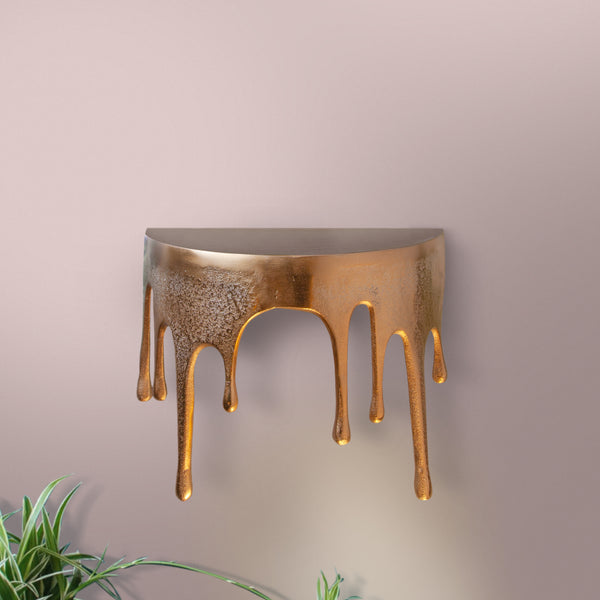 Dripping Deep Gold Floating Shelf