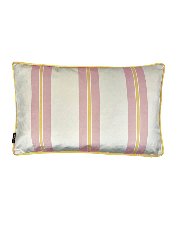 Pink Creme Bolster Velvet Cushion