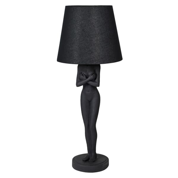 Naked Lady Black Table Lamp with Black Shade
