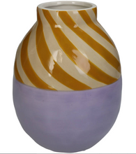 Load image into Gallery viewer, Sobremesa Yellow and Cream Striped Vase