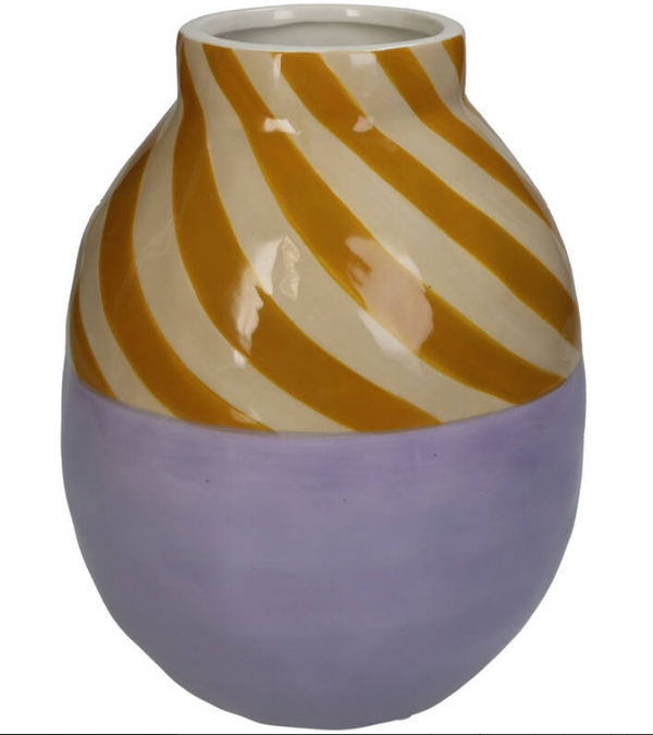 Sobremesa Yellow and Cream Striped Vase