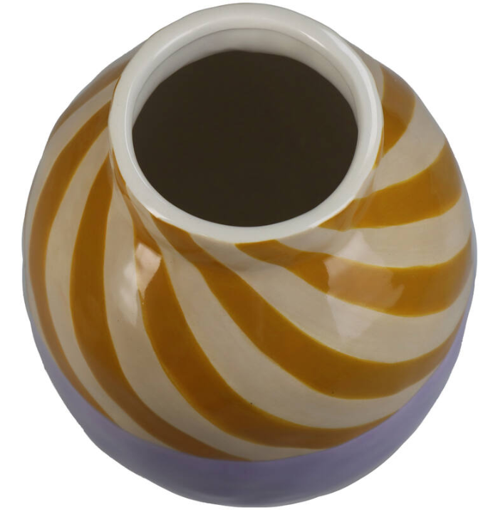 Sobremesa Yellow and Cream Striped Vase