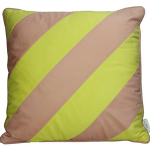 Load image into Gallery viewer, Cabana Striped Yellow and Pink Velvet Cushion