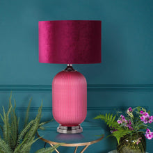 Load image into Gallery viewer, Plum Glass Table Lamp | Velvet Plum Shade