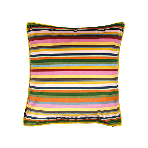 Luxe Multicoloured Stripe Velvet Cushion