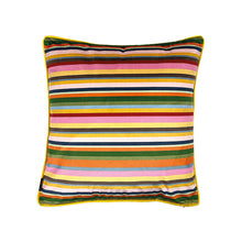Load image into Gallery viewer, Luxe Multicoloured Stripe Velvet Cushion