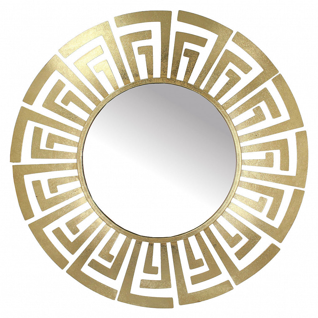 Acacia Greek Key Gold Wall Mirror 