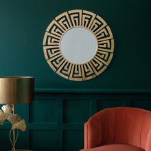 Load image into Gallery viewer, Acacia Greek Key Gold Wall Mirror 