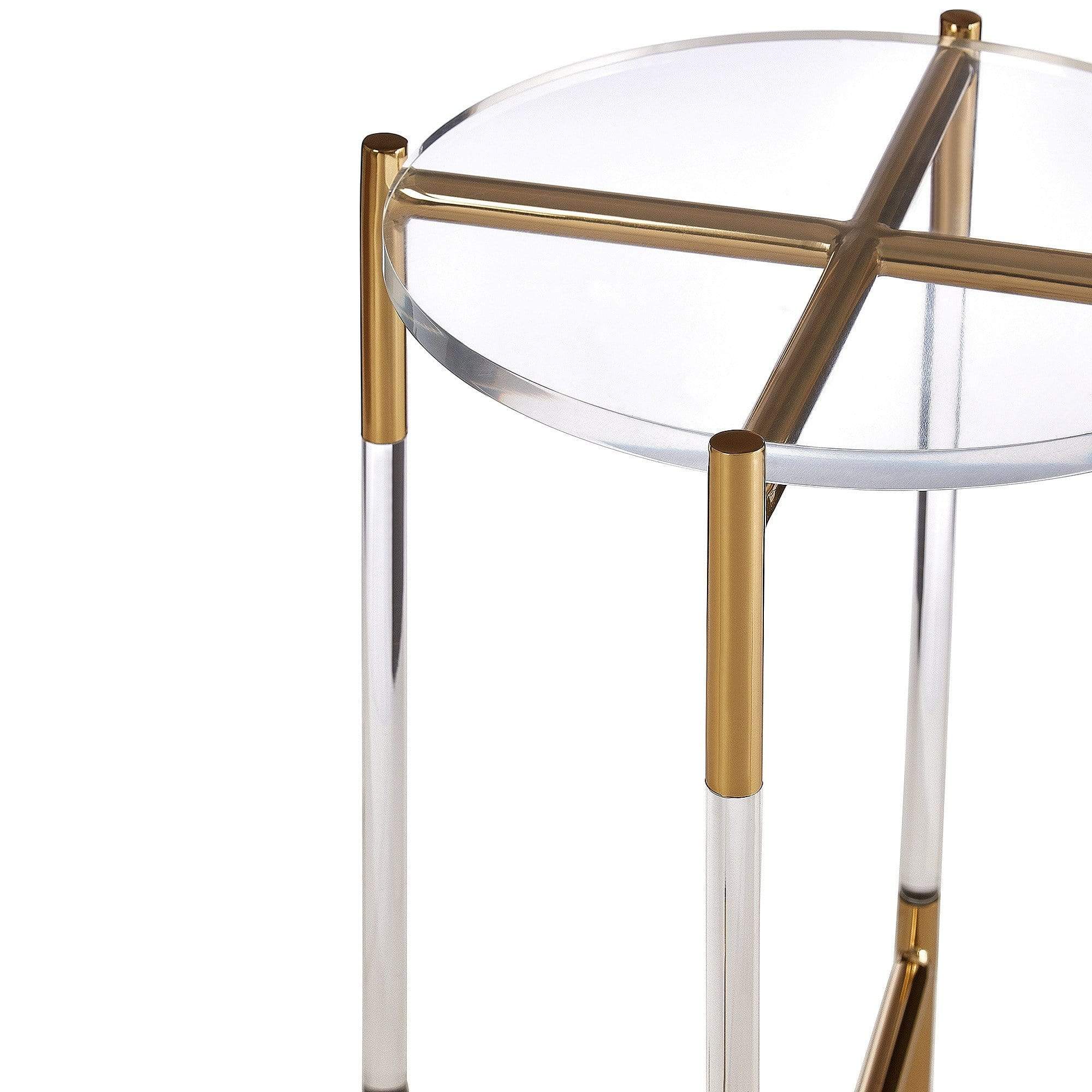 Acrylic and Gold Side Table