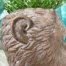 Load image into Gallery viewer, Aged Golden Concrete Monkey Planter