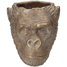 Load image into Gallery viewer, Aged Golden Concrete Monkey Planter