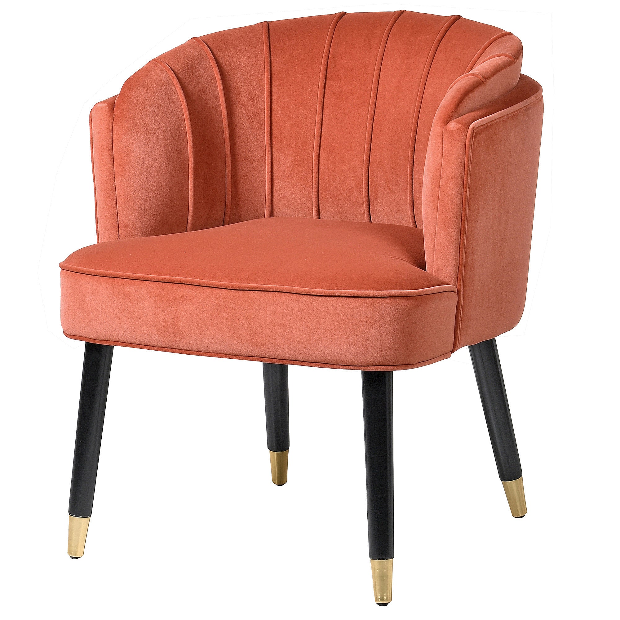 Alani Burnt Coral Velvet Bedroom Chair