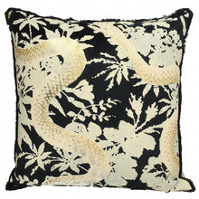 Load image into Gallery viewer, Amaru Black Serpent Fringed Cushion
