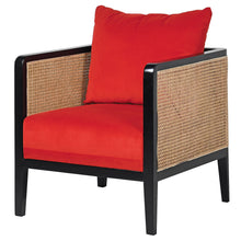 Load image into Gallery viewer, Anouk Red Velvet and Rattan Armchair