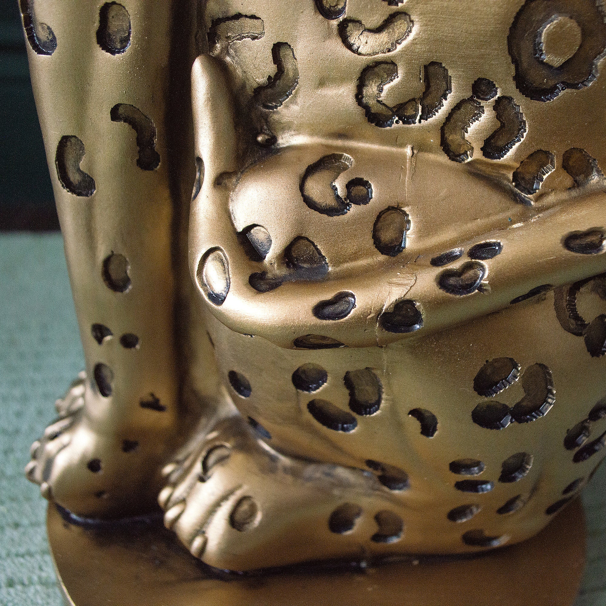 Antique Gold Leopard Occasional Table