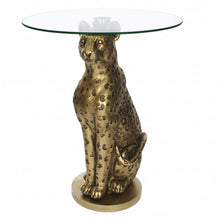 Load image into Gallery viewer, Antique Gold Leopard Occasional Table