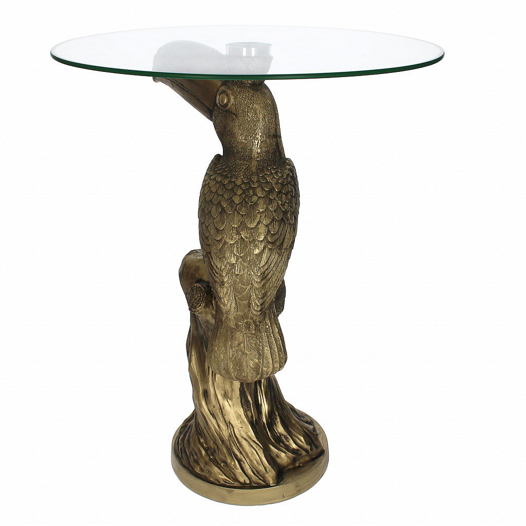 Antique Gold Toucan Occasional Table