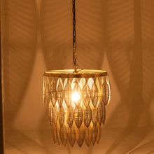 Load image into Gallery viewer, Antiqued Gold Hanging Leaves Pendant Light 