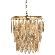 Load image into Gallery viewer, Antiqued Gold Hanging Leaves Pendant Light 