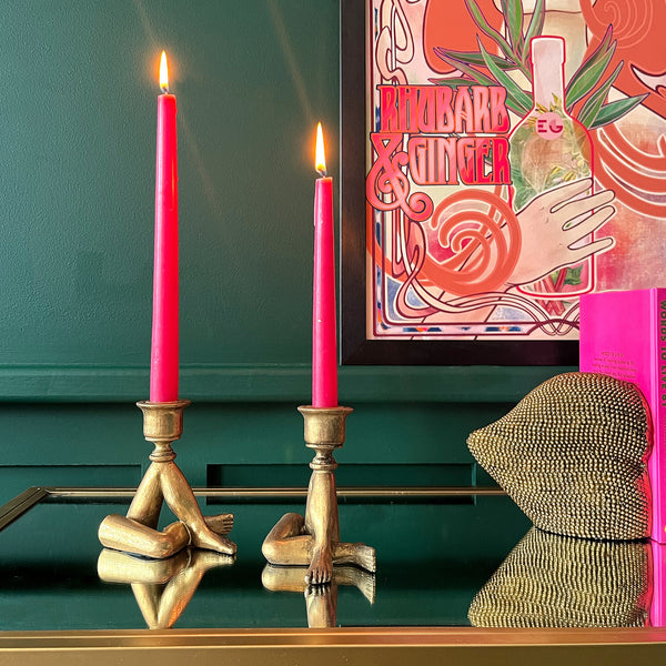 Antiqued Gold Legs Candle Holder