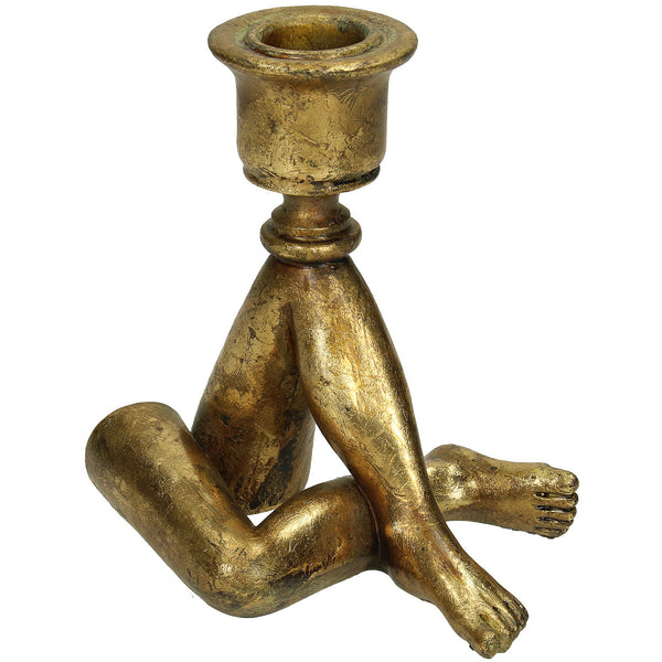 Antiqued Gold Legs Candle Holder