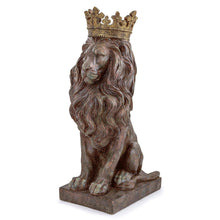 Load image into Gallery viewer, Antiqued Lion Garden Statue